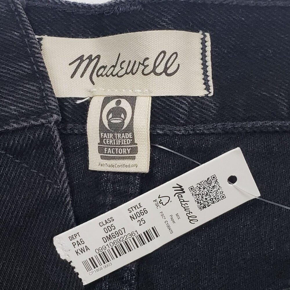 Madewell The Momjean Short Short Women's Size 25 Black Rinse High-Waisted Denim - Picture 4 of 16